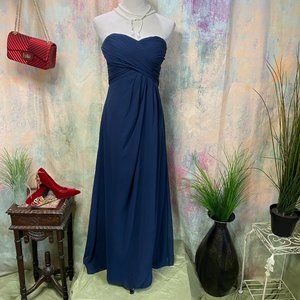 📌 Bill Levkoff Strapless Chiffon  Bridesmaid - Prom -Wedding - Formal  Gown